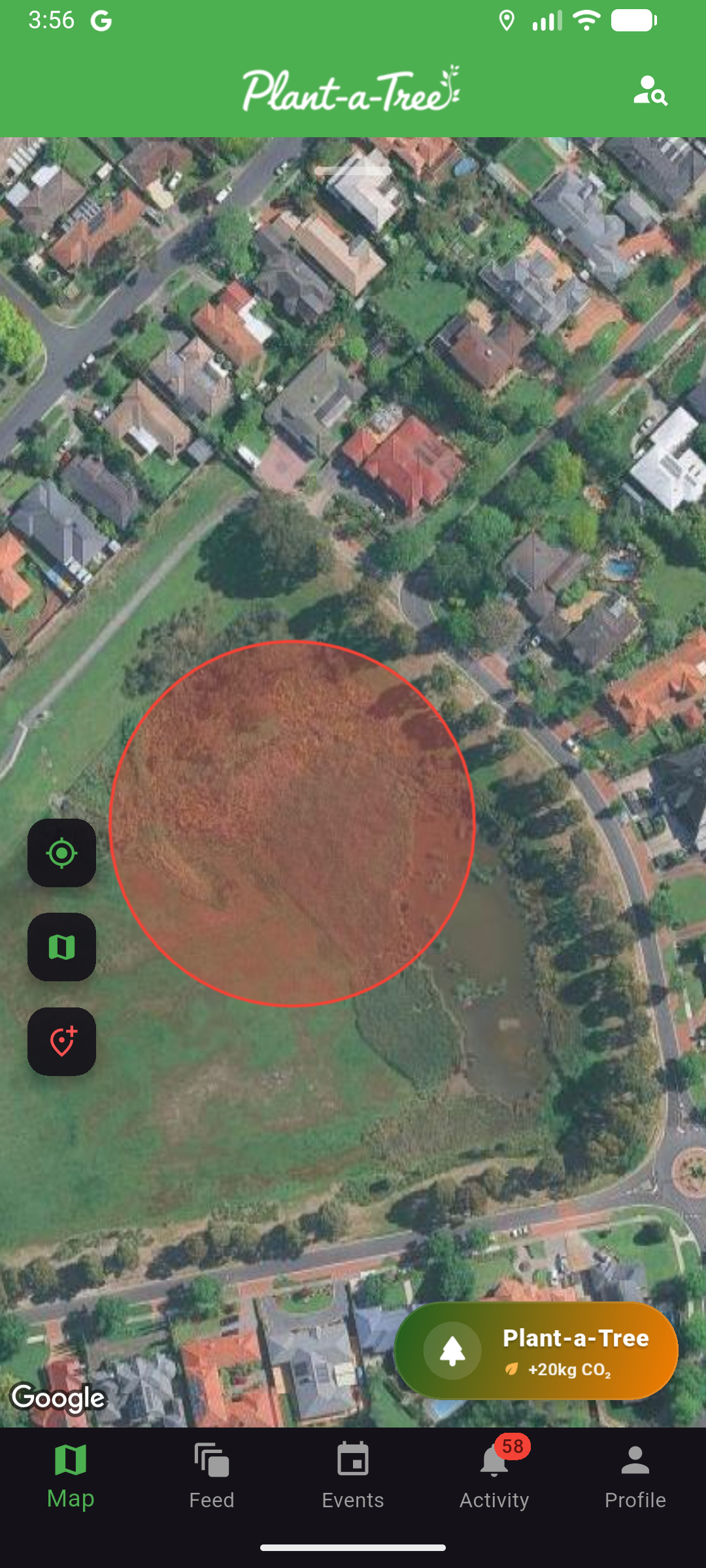 Deforested area alert in Plant-a-Tree